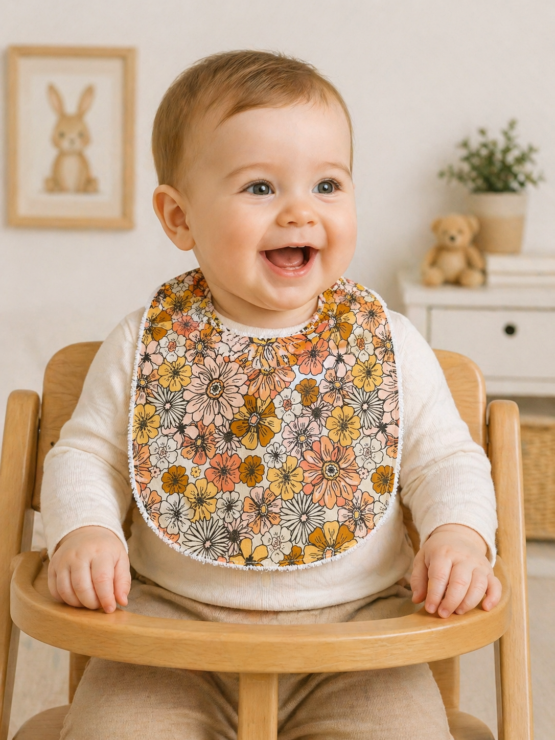 
                  
                    Baby Bib Peachy Floral
                  
                
